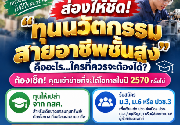 ทุนนวัตกรรมสายอาชีพชั้นสูง2570