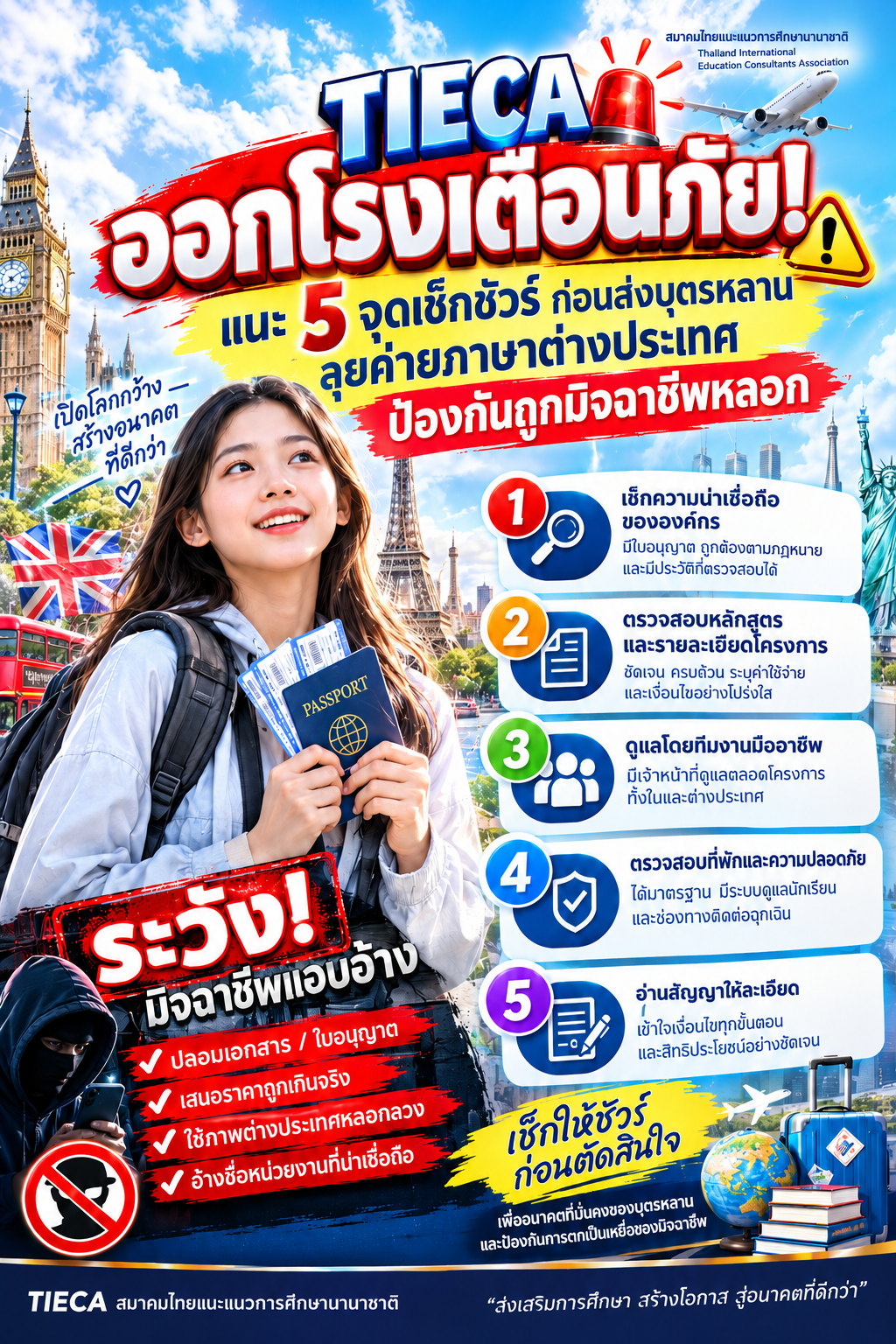 โปสเตอร์เช็กชัวร์ก่อนเรียนต่างประเทศ